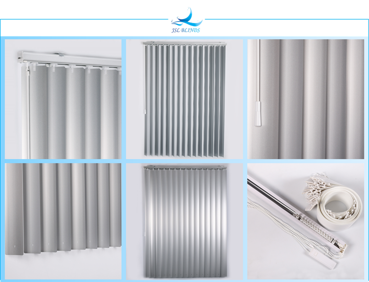 Silver vertical shades